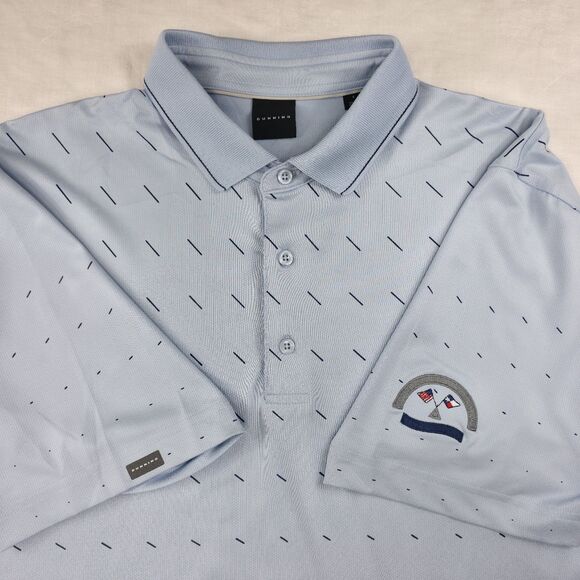 Dunning Stirling Ventilated Mesh Performance LG Polo Short Sl USA TX Flag $98 - Picture 1 of 9